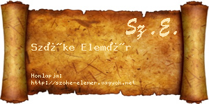 Szőke Elemér névjegykártya